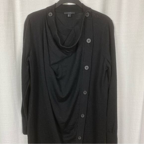 COS Black Wool Button Front Sweater Tunic Dress Sz.S - Picture 7 of 16
